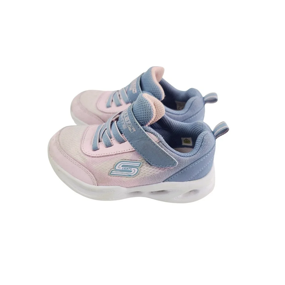 Skechers, Textile, Synthetic Athletic Sneakers, Girls, Size‎ 8, Pink/Blue
